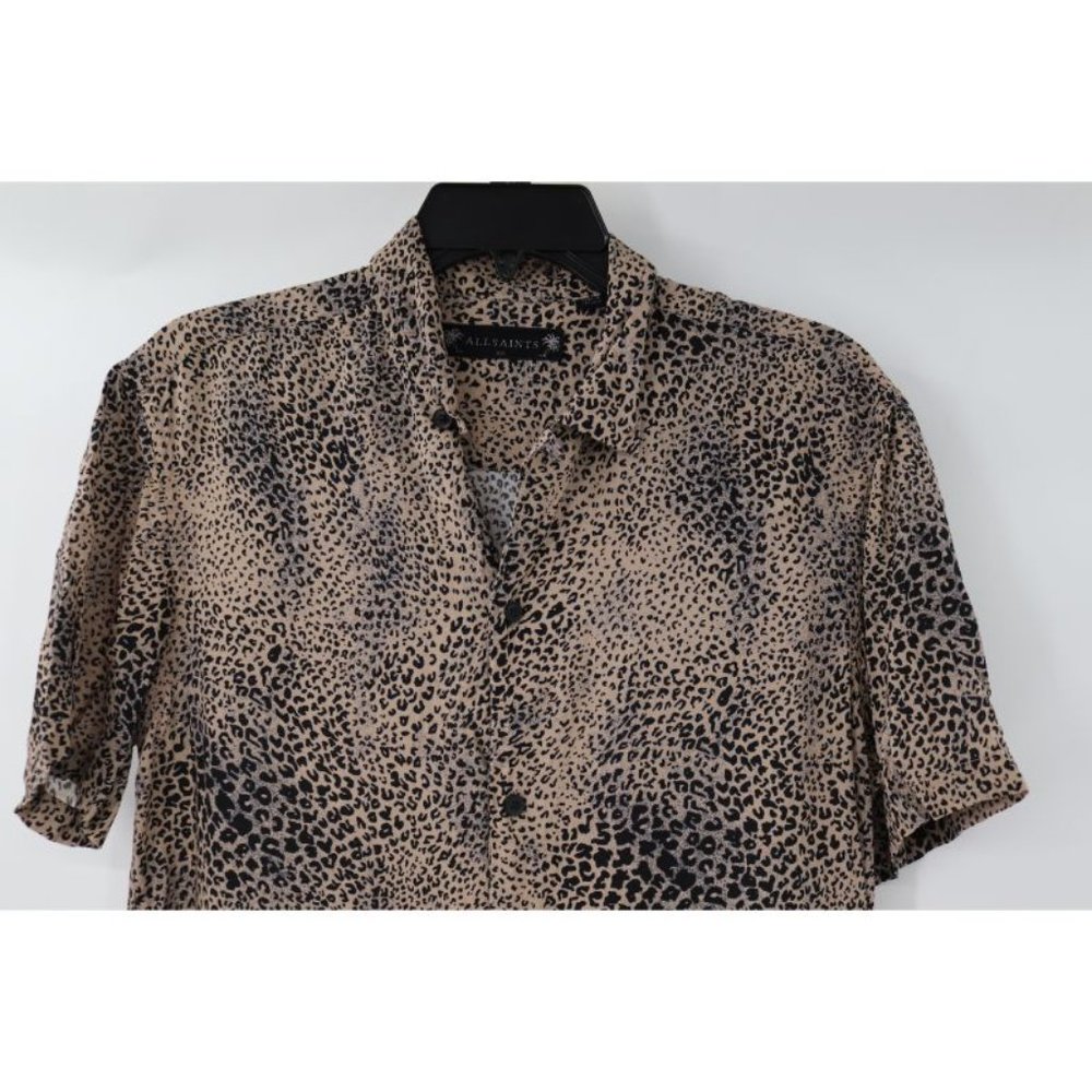 All saints shirt Mens XS Diffusion short sleeve animal print viscose lightweight - Picture 3 of 10